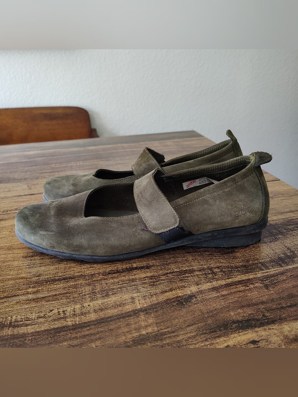 Arche France Green Suede Loafers Shoes Size 40 9